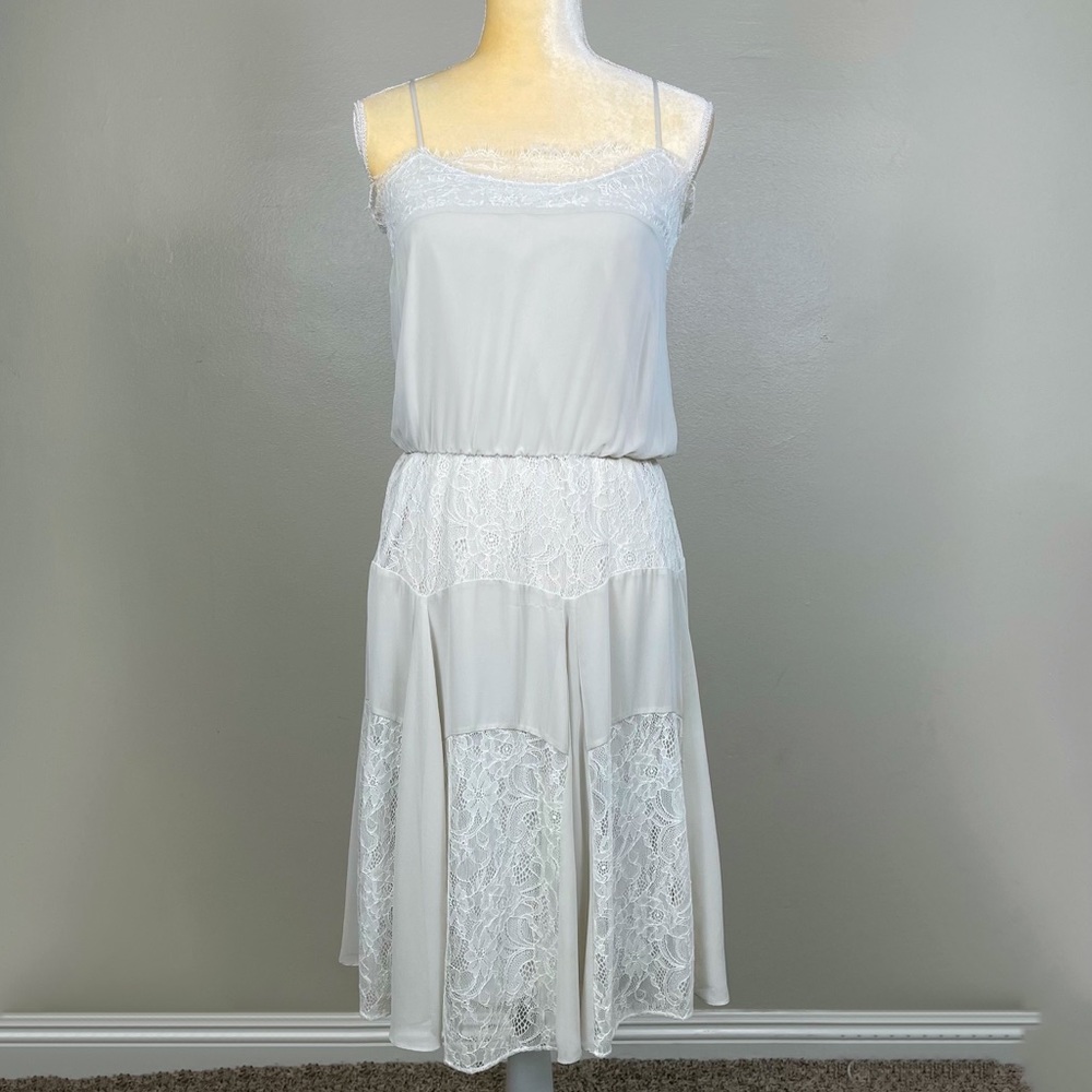 BCBGeneration Lace Slip Dress in Ivory